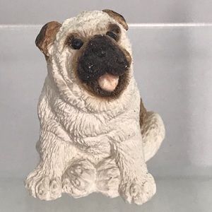 VINTAGE BULL DOG Stone Critter Little Miniature Figurine